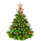 BinaryABC Christmas Tree Topper Star,Glittering Christmas Tree Decoration Ornaments,20cm (Rose Gold)
