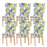 ALAZA Lemons Blue Butterfly Chair Back Cover Set of 2, Washable Reusable Removable Chair Slipcovers Decorative Chair Cover for Home Kitchen Wedding Party