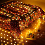 Tuanse 195 LED Curtain Tapestry Lights Backdrop String Lights, 6.5 x 5 Feet Hanging Fairy Curtain Light with 8 Lighting Modes and Remote for Bedroom Window Wall Indoor Outdoor Graduation Decor 1 Pack