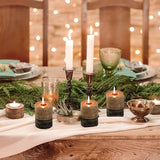 Layered Pillar Candles Set of 3, 3"x 4" Table Decor Coffee