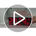 Soobest LED Digital Wall Clock, Large Digital Clock Bold Numbers with Seconds for Seniors Visually Impaired，Plug Electric Clock Dimmable Auto DST Large Display 10 Inches (Red)