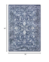 Area Rug 3x5 Washable Entryway Rug Non Slip Blue Kitchen Rugs