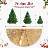 Christmas Tree Skirt 24 Inch Gold Sequin Tree Skirt Small Tree Skirt for 4 Foot Tree Christmas Decorations
