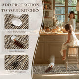 Kitchen Rugs Sets of 2, Non Slip Kitchen Mats for Floor, Brown