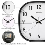 Small Wall Clock, 8 Inch Silent Non Ticking Battery Operated Clock, Square Analog Decorative Wall Clocks for Bedroom Living Room Office Home Gym Porch Decor Indoor Outdoor Clocks, Black