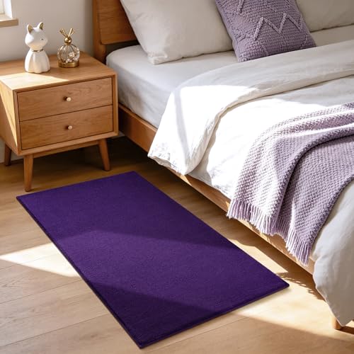ISEAU 2x4 Soft Runner Rug for Hallway, Washable and Non-Slip, Purple