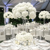 Auihiay 10PCS Hydrangea Artificial Flowers, Faux White Flowers for Wedding Centerpieces, DIY Bouquets, Bridal Shower, Floral Decor Home Decoration with Stems (VASE NOT Included)