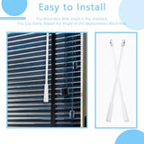 2 PCS 24 Inch Blind Wand, Blind Wand Replacement with Hook, Vertical Blinds Replacement Parts Blinds Stick with Hook for Window