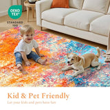 2x3 Washable Entryway Rugs, Small Throw Entry Rug Colorful Rainbow