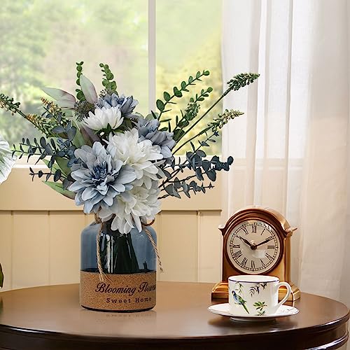 Leftover Faux Flowers in Vase,Artificial Flowers in Vase,Table Centerpieces for Dining Room,Flower Centerpieces for Tables,Fake Flowers in Vase,Kitchen Table Decor,Coffee Table Decor…