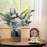 Leftover Faux Flowers in Vase,Artificial Flowers in Vase,Table Centerpieces for Dining Room,Flower Centerpieces for Tables,Fake Flowers in Vase,Kitchen Table Decor,Coffee Table Decor…
