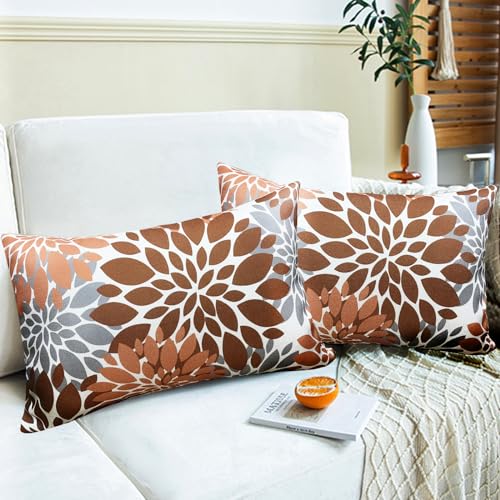 Decorative Throw Pillow Covers Set of 2 Brown Coffee pillow covers 12x20