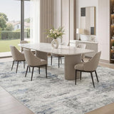 DMOYEST 8x10 Area Rug for Living Room, Washable & Non Slip Large Indoor Carpet, Kid & Pet Friendly Soft Thin Low Pile Abstract Rug for Bedroom and Office - Grey Blue