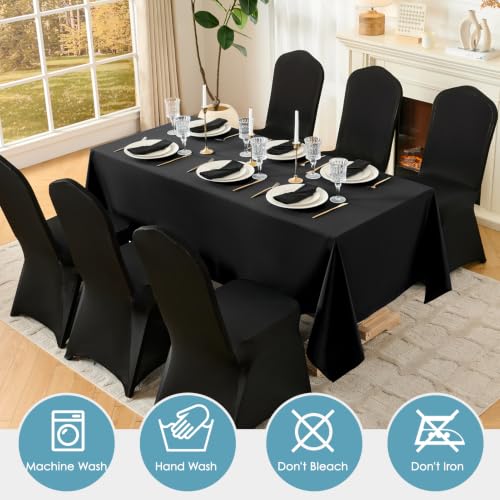 VidaFete 100PCS Black Chair Cover, Polyester Spandex Dining Chair Cover Stretchable Chair Slipcovers for Dining Room, Kitchen, Wedding, Banquet, Fits Most Seat Shapes