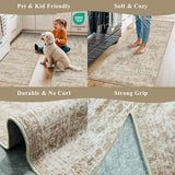 Kitchen Rugs Sets of 3,Washable Non-Slip Kitchen Mats for Hardwood Floor, Boho Farmhouse Kitchen Runner Rug for Sink,Entryway & Hallway & Bathroom (Beige Brown, 2x3+2x4+2x5)