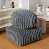 Stuffed Pouf Ottoman Soft Touch Poufs with Foam Chunk Filling Furry and Fluffy Detachable Pouf Foot Stool Storage Ottoman Floor Poufs Foot Rest for Living Room (Gray A, Square)