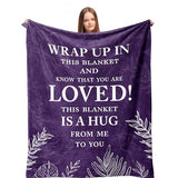 Gifts for Women Christmas, Inspirational Gifts for Woman, Cozy Soft Throw Blankets for Women, Positive/Spiritual Gifts, Purple Gifts for Older Woman, Get Well Gifts, Love Hug Blanket 60”x50”