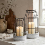 Rustic Farmhouse Lantern Decor Set of 2 - Stylish Decorative Lanterns