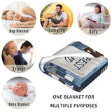 Gift for Dad from Daughter Son, Dear Dad Blanket for Father's Day, Throw Blankets Anniversary Birthday Super Soft Flannel Throw Blankets for Christmas Valentines Thanksgiving for Bed Sofa(50''x60'')