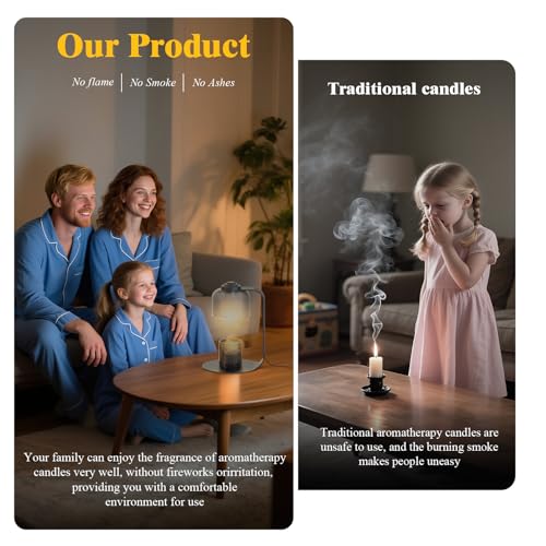 Candle Warmer Lamp with Timer - 4-Level Dimmable, Includes 2 Bulbs, Flameless Wax Warmer for Jar Candles | Ideal Gift for Housewarming & Birthday