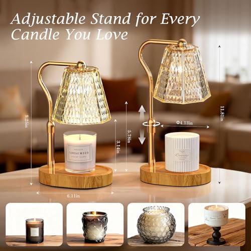 Candle Warmer Lamp with Timer Dimmable Gifts for Women, Adjustable Height Wax Warmer Lamp for Scented Candles, House Warming Gifts for New Home Modern Farmhouse Decor