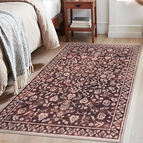 Vintage Washable Rugs for Entryway 4x6 Area Rug Non Slip Door Mat