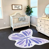 Topotdor Cute Butterfly Kids Rugs for Girls Bedroom, Toddler Nursery Rug Soft Washable Kids Area Rug for Butterfly Living Room Playroom Decor, Purple 35 x 43 inch