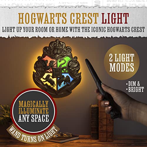 Paladone - Harry Potter - Hogwarts Crest - Lamp with Control Wands Black
