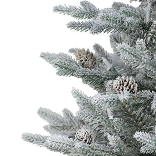 Puleo International Pre-Lit 2' Flocked Table Top Artificial Christmas Tree with 35 Lights in Metal Pot, Green