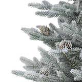 Puleo International Pre-Lit 2' Flocked Table Top Artificial Christmas Tree with 35 Lights in Metal Pot, Green