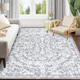 Pauwer 5x7 Area Rugs for Living Room, Non Slip Washable Rug,Grey White