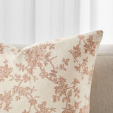 2 Pack French Floral Throw Pillow Covers 22x22in, Terracotta/Cream