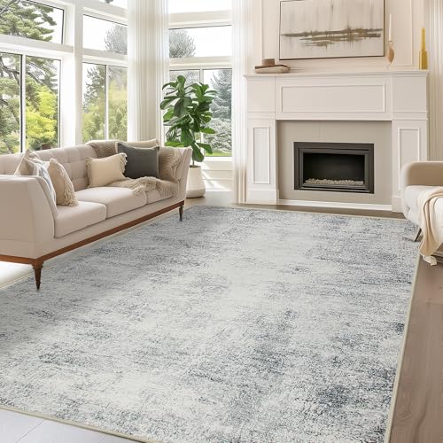 Modern Abstract 8x10 Area Rug, Machine Washable Non-Slip  Foldable Carpet