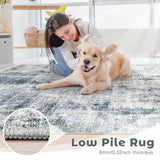 8x10 Area Rugs for Living Room: Washable Abstract Soft Rugs Non Slip Modern Stain Resistant Low Pile Carpet for Dining Room Bedroom Nursery Office (Multi Blue, 8'x10')