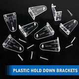2 Inch 4pcs Blinds Hold Down Brackets, Clear Plastic Door Blinds Bottom Bracket, Blind Bottom Rail Hold Clips for Horizontal Blinds Shades Windows Doors