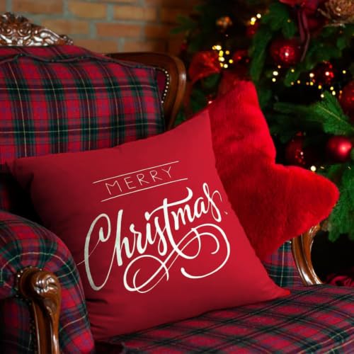 6 Pack Decorative 100% Cotton Pillow Covers Square Cushion Cover Solid DIY Halloween Throw Pillowcase for Home Sofa Bedroom,Red,6 Pack-12" x 12"/30x30cm (ONLY Covers, NOT Insert)