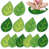 JarThenaAMCS 12 Pcs Green Leaf Classroom Carpet Kids Sitting Floor Seats Back to School Mats Non-Slip 3 Colors Leaf Rugs for Group Activity Learning Play Areas, 13.5 x 16 Inch