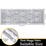 Vaukki Hallway Runner Rug, Vintage Shaggy Soft Laundry Rug 2' x 6', Non Slip Boho Entryway Runner Mat, Grey Washable Farmhouse Kitchen Area Carpet Runner for Bathroom, Entryway and Bedroom