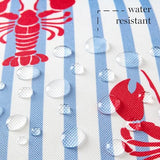 Martha Stewart Americana Stripe Lobster Indoor Outdoor Decorative Pillow 2-Pack Set, UV Fade Resistant, Water Repellent, Printed Coastal Design, Red/Blue, 11"x18"