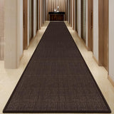 GOYLSER Jute Runner Rug Non Slip Washable, 20 ft Rubber Backed Absorbent Laundry Rugs Laundry Room Runner, Deep Brown Long Hallway Rug