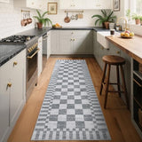 GarveeHome 2x12 Checkered Kitchen Runner Rug for Hallway Non Slip Washable