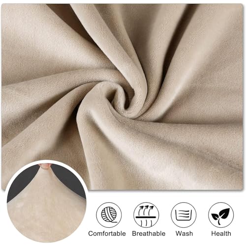Lellen Stretch XL/Oversized Extra Large Velvet Dining Room Chair Covers for Kitchen Dining，Removable Washable Chair Protectors Slipcovers Large Velvet Dining Chair Covers（Cream，2PCS）