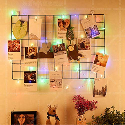 JMTGNSEP 50LED 20 Photo Clips String Fairy Lights Battery Powered Decoration for Living Bedroom Indoor Christmas Party Wedding for Photo Picture Hanging Display, Battery Operated (16ft Warm White)