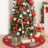 Christmas Tree Skirt Red Tree Skirt Glitter Gnomes Snowflake Xmas Winter Tree Skirt 48 Inch for Red Christmas Indoor Outdoor Decorations