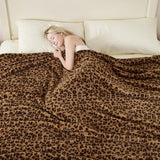 GALMAXS7 Cheetah Throw Blanket, Double-Sided Plush Fluffy - Luxury Faux Fur Leopard Print Blanket, Soft and Cozy Room Decor (50x60 Inches, Brown)