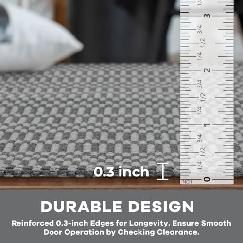 KOZYFLY 3x5 Washable Area Rug, Non Slip Woven Indoor Entryway Rug, Grey