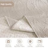 Quilted Beige Sofa Slipcovers with Pockets, Anti-Slip Medallion Couch Covers for Sofa, Couch Cover for Dogs Cats Water-Repellent Machine Washable Sofa Cover (Large Sofa 68", Beige Cream)