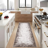 GarveeHome Entryway Rug 2x3 Washable Modern Abstract Small Brown