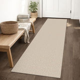 IOHOUZE Washable Runner Rug 2x6 Non Slip Runners for Hallways Entryway Runner Indoor, Kitchen Rugs Woven Cotton Floor Carpet for Kitchen Hall Entrance Bedroom, Cream/Beige