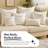Square Throw Pillow Inserts (Pack of 4, 12"x12", White, Polyester) - Fluffy Decorative Cushion Fillers for Couch, Bed & Chair - Perfect for Styling, Back Support & Everyday Comfort